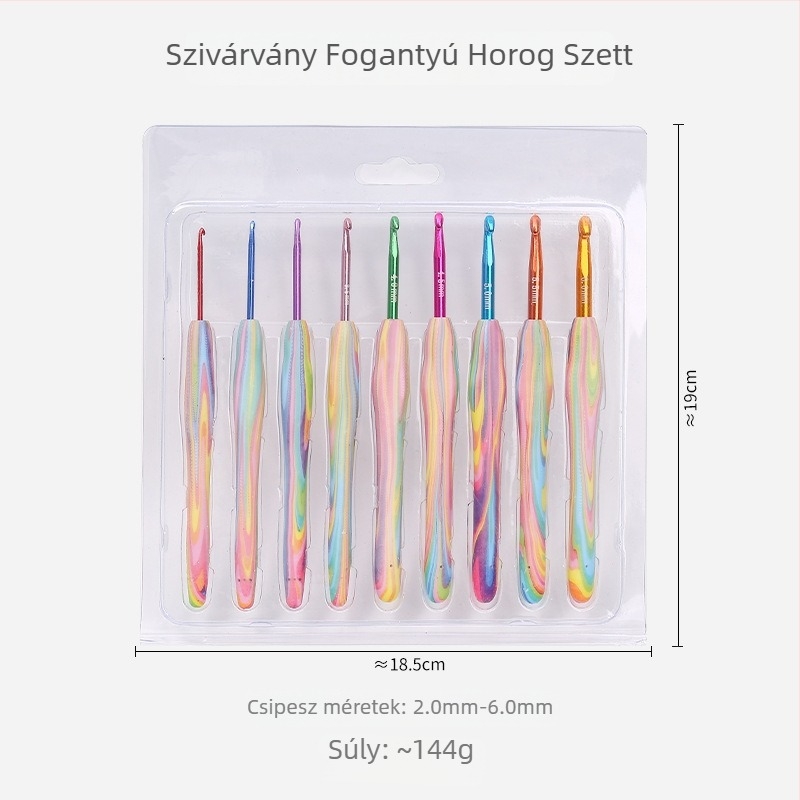 Kötéshez készült horgolótűkészlet TPR ergonómikus puha fogantyúkkal – Zhongma, testreszabható csomagolás, 150 g