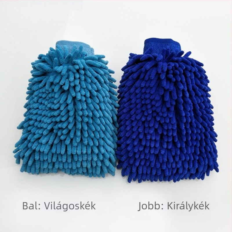 Kétoldalas Chenille autómosó kesztyű mikroszálas korall velúrral