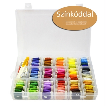 Keresztöltés készlet — ökológiai pamut hímzőfonalak, DIY kézzel készített karkötő készlet tároló dobozzal, körülbelül 222 g