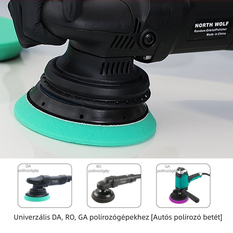 Beilang autóápolás: 5 hüvelykes ferde élű szivacs polírozó korong DA excenter polírozóhoz, öntapadó csiszoló korong