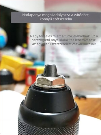 Fém fúrópatrona önzáró mechanizmussal, 36V, rozsdamentes acélhoz