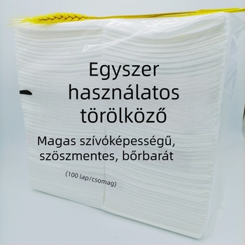 Egyszer használatos hajszalonban használható összecsukható törölköző, rendkívül nedvszívó, pamut 95 g, gyöngyház mintázat, szépségápoláshoz