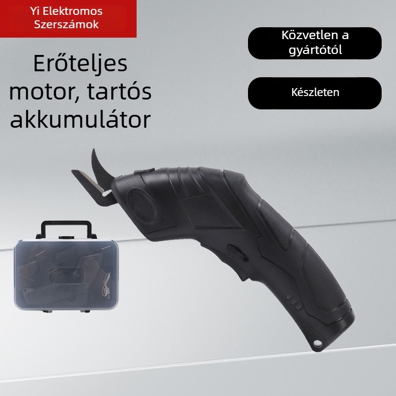 Textilvágó elektromos olló, márka Simple music, újratölthető lítium akkumulátor, 3,6 V