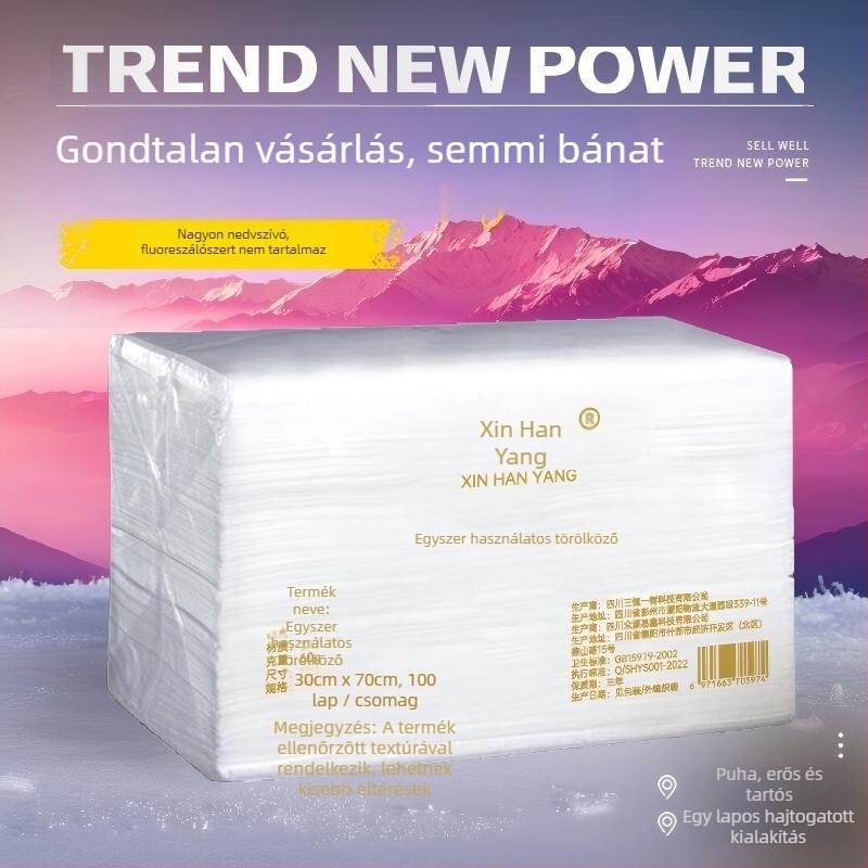 Egyszer használatos szépségszalon törölközők bambusz rostból, 60 g, 100 darab, szálmentes