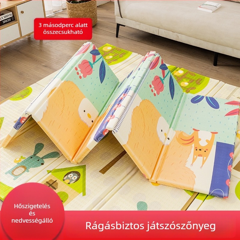 XPE vastagított babakúszó matrac, összecsukható habszivacs matrac kétoldalas nyomtatással, téglalap alakú padlómatrac otthonra