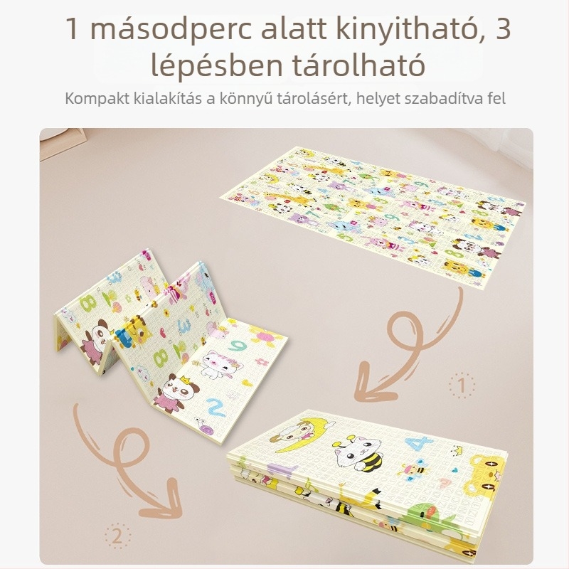 XPE vastagított babakúszó matrac, összecsukható habszivacs matrac kétoldalas nyomtatással, téglalap alakú padlómatrac otthonra