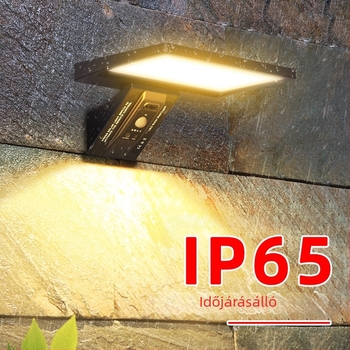 LED napelemes falikar kültéri, vízálló kertvilágítás távirányítóval