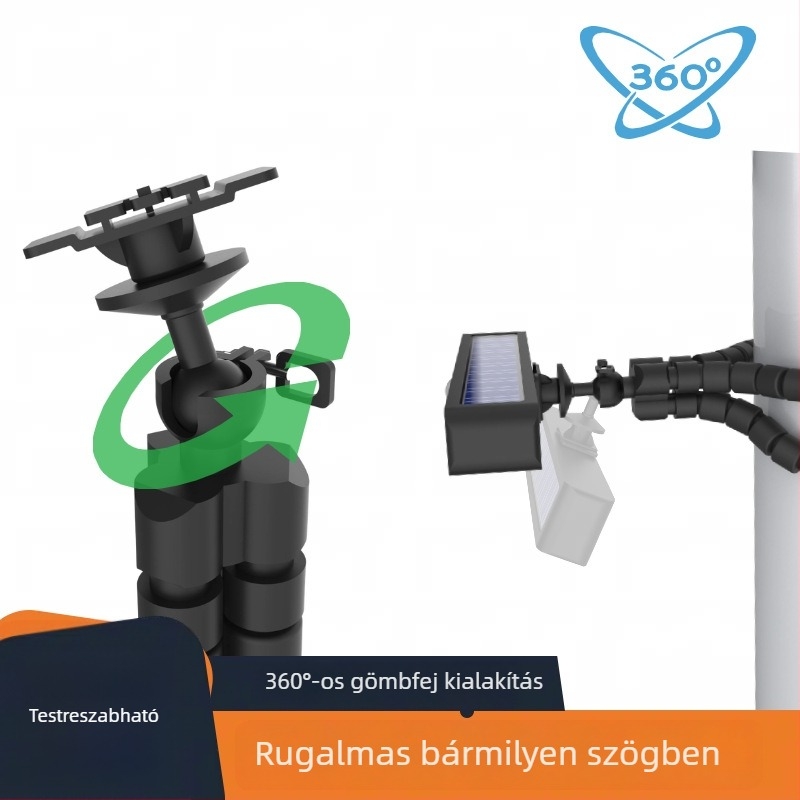 Napelemes klipslámpa, rugalmas tartóval, vízálló kemping világítás