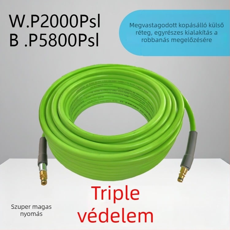 Magasnyomású tisztítócső robbanásbiztos kimenőcsővel, rugalmas háztartási vízpisztoly, PVC/PE anyag, súly 3 kg