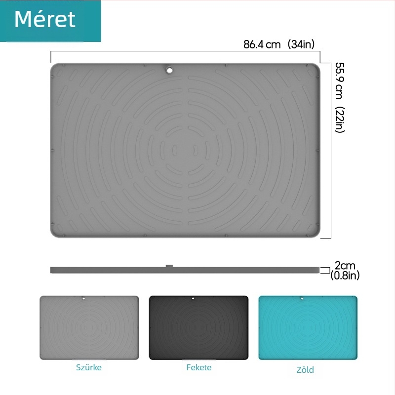 Szilikon mosogató alátét, csúszásmentes, alátét szekrényhez, nedvességálló, minimalist design, szilikon alátét háziállatok számára
