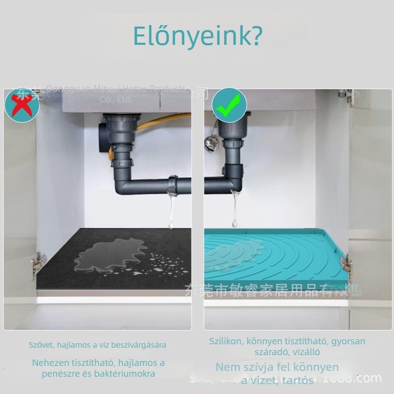 Szilikon mosogató alátét, csúszásmentes, alátét szekrényhez, nedvességálló, minimalist design, szilikon alátét háziállatok számára