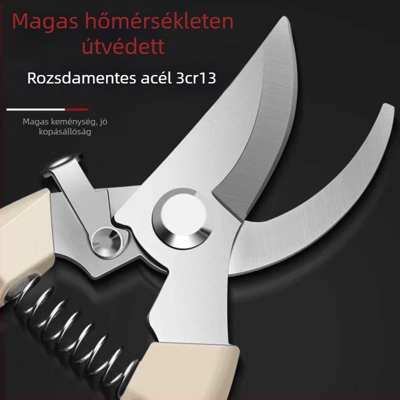 Rozsdamentes acél metszőolló, ágvágó olló, beültetésre alkalmas, kerthez és gyümölcsfák ágaihoz, saját márka