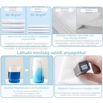 Egyszer használatos fodrászszalon törölköző, tisztító törölköző, 110 g, kevert szálból, 0–5 s felszívódás