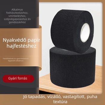 Fekete egyszer használatos nyakvédő papír festéshez és dauerhoz – nyakra tekerhető papír szalonhoz