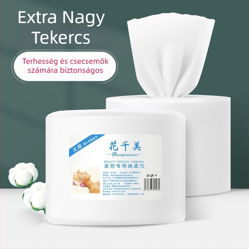 Egyszer használatos kozmetikai vattatörlők arc tisztítására, 100% pamut, 60–80 lap, 48 hónap szavatosság