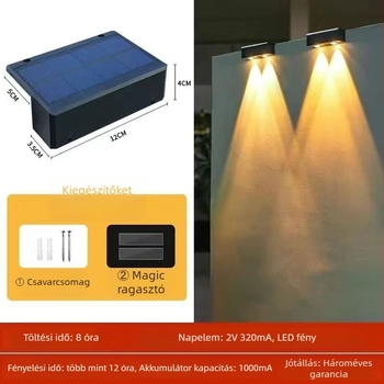 Napelemes kültéri világítás IP65, vízálló LED spotlámpa, legfeljebb 5W, 36V alatt, üzemidő 6–12 óra