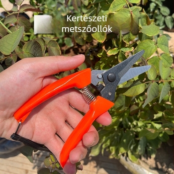 Gyümölcsfa metszőolló öntöttvas testtel, PP nyéllel, tömeg 0,132 kg, vágási átmérő 2,7 cm