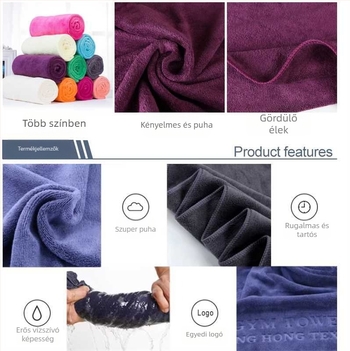 Egyedi logós törölköző - Nyomtatás, Ultra-vékony rostok, 200–400gsm, Ply Yarn, Testreszabás