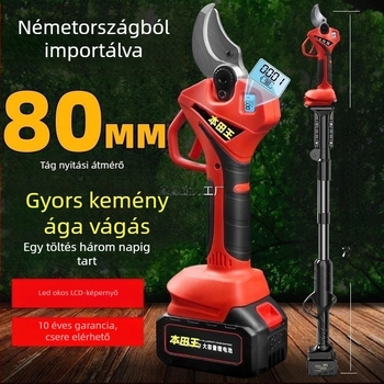 Elektromos metszőolló gyümölcsfákhoz, újratölthető lítium akkumulátor, kerti olló vastag ágakhoz