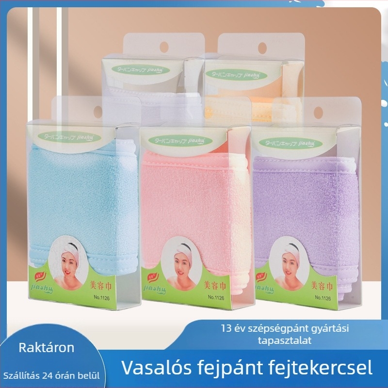 Női hajpánt törölközővel jóga és sport számára, Velcro záródás, egyedi csomagolásban