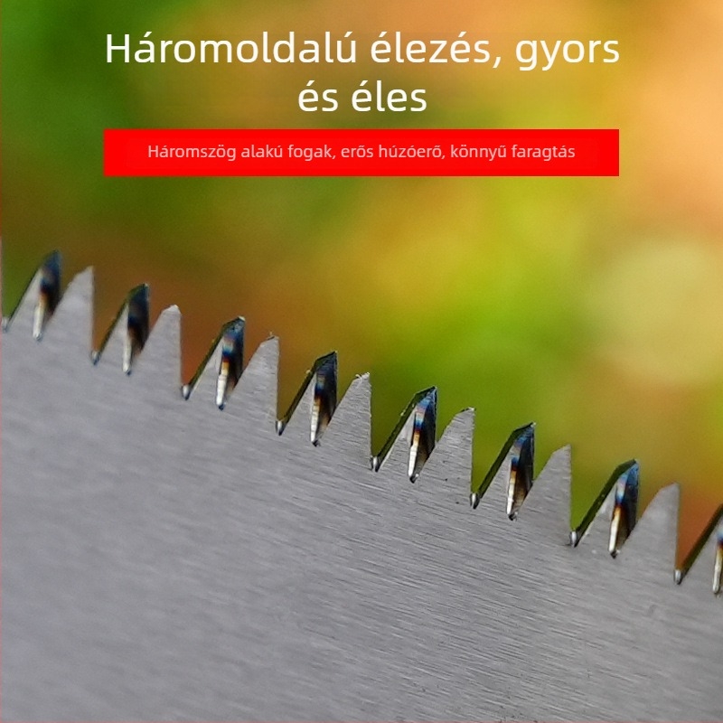 Kerti kézi fűrész háromoldalú fogazattal, egyenes pengével, Lijin márka, penge szélessége 3