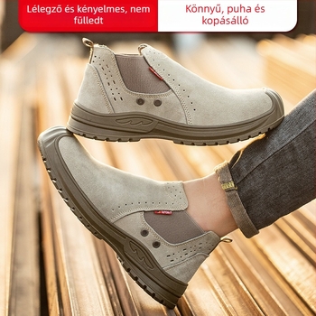 Nyári munkavédelmi cipő hegesztéshez – slip-on, ütésálló és áthatolásálló, kopásálló, könnyű, merev talp
