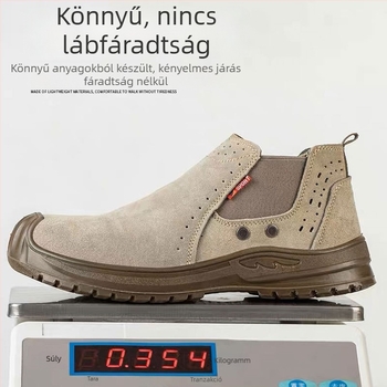Nyári munkavédelmi cipő hegesztéshez – slip-on, ütésálló és áthatolásálló, kopásálló, könnyű, merev talp