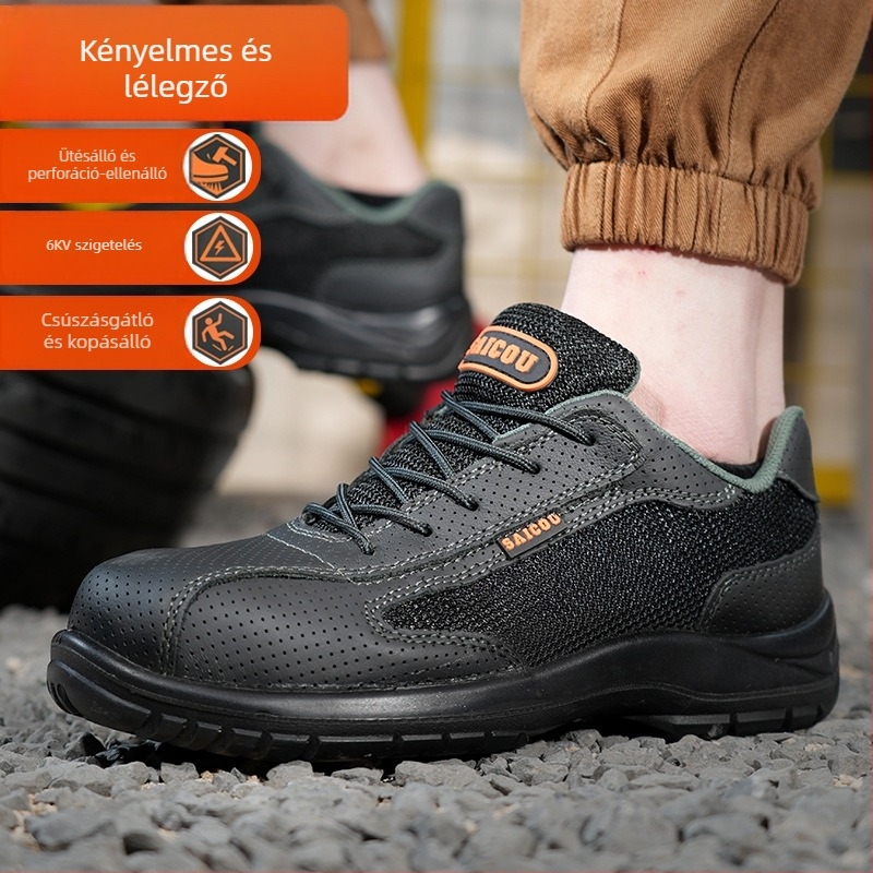 Saicou szigetelt védőcipők nőknek és férfiaknak, marhabőrből, alacsony felső kialakítás