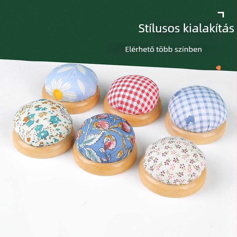 JP/Kam Ping japán stílusú tűtartó táska hímzőtűkhöz, fa alapú és virágos mintával