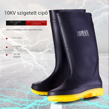 Szigetelt gumicsizmák elektromos munkákhoz, magas szárú, 10 kV