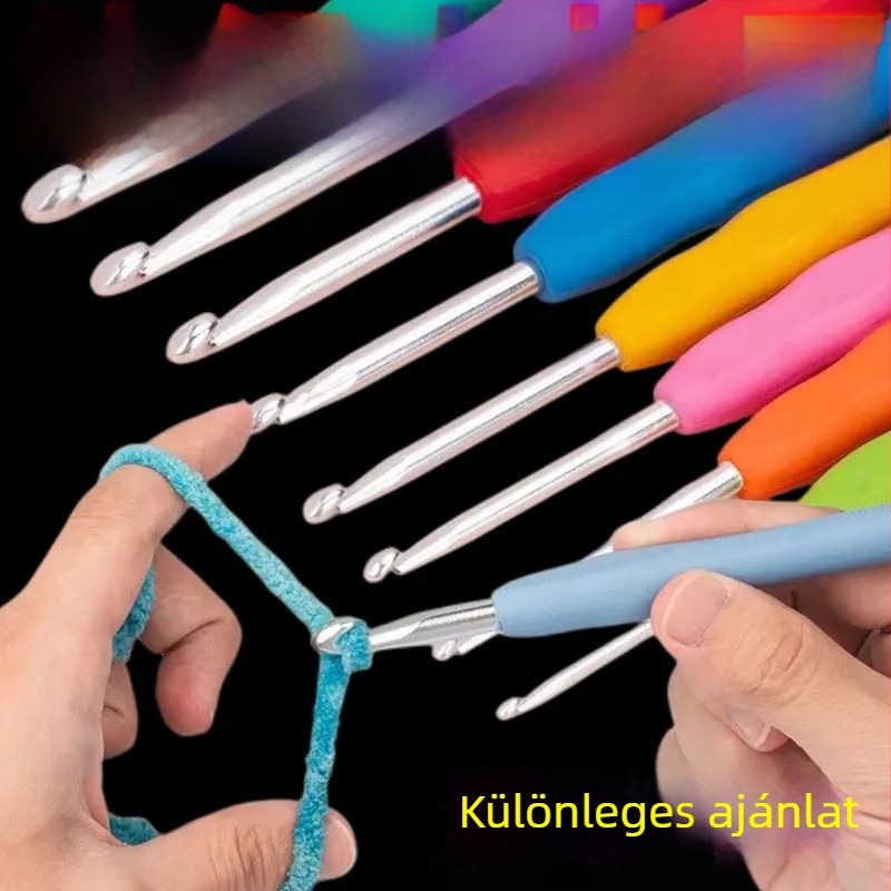 Puha markolatú horgolótű készlet — kézzel készített DIY ultrafin horgoláshoz, egylábas és kettős fej