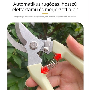 Kerti metszőollók — rozsdamentes acél, Record work márka, gyümölcs- és virágágak metszésére