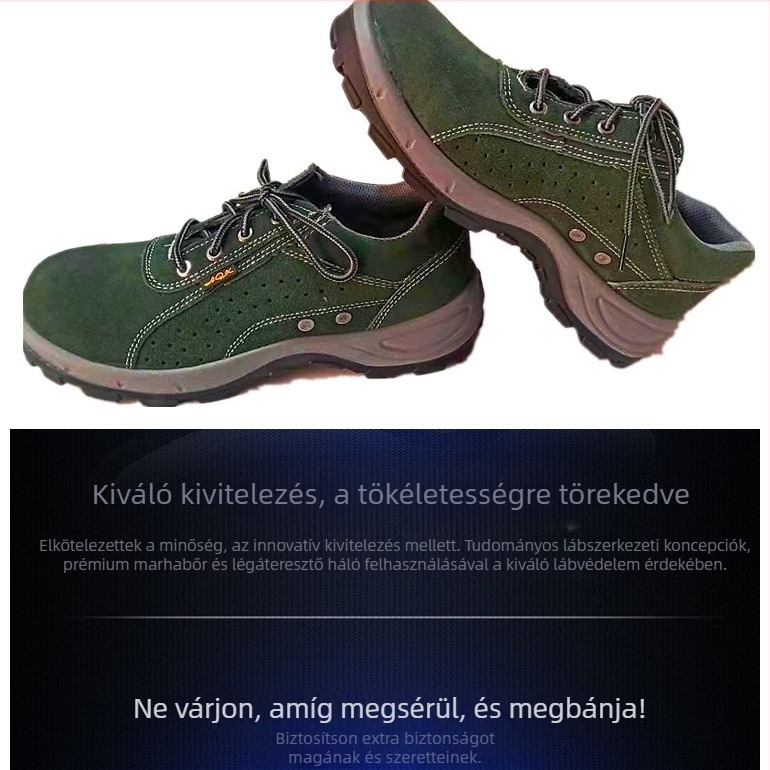 Férfiak számára lélegző, könnyű munkavédelmi cipő acélorrúval, szagtalan, szúrásálló, antistatikus, szigetelt nyári munkára.