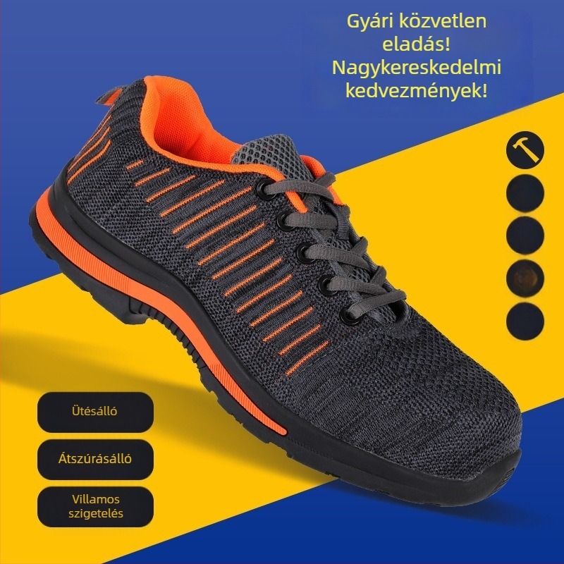 Izolált villanyszerelői biztonsági cipő fly-knit hálós felsőrésszel; csúszásmentes, kopásálló és perforáció elleni védelem; orrvédő; 6KV szigetelés