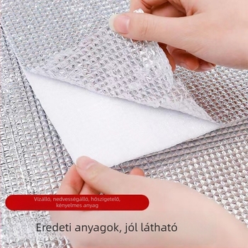 Szabadban használható nedvességmentes piknik matrac alumíniumfóliával, könnyű és hordozható, 4 személyre, 200 x 200 cm, 2,5 cm vastagság.
