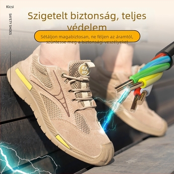 Tehénbőr védőcipő, kopásálló, szigetelt, lélegző, egész éves viselésre, ütés és átszúrás elleni védelem.