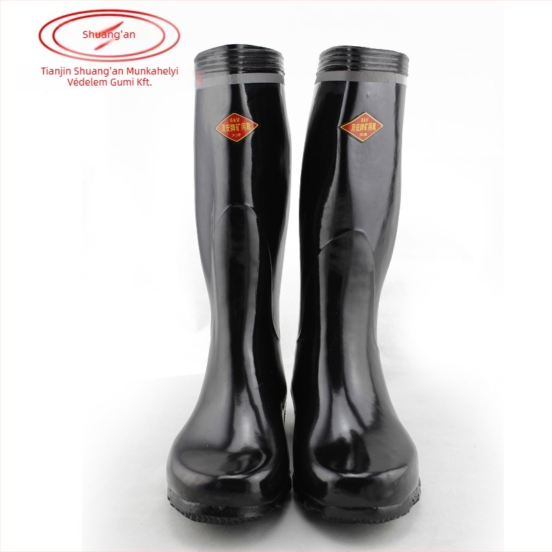 Földalatti bányászati szigetelt bakancs, magas felső rész, gumiból, ütésálló, villamos szigetelés, 6kV