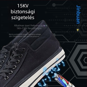 Jin bu’an szigetelt cipő, gumiból készült, középmagas felsőrész, védőcipő