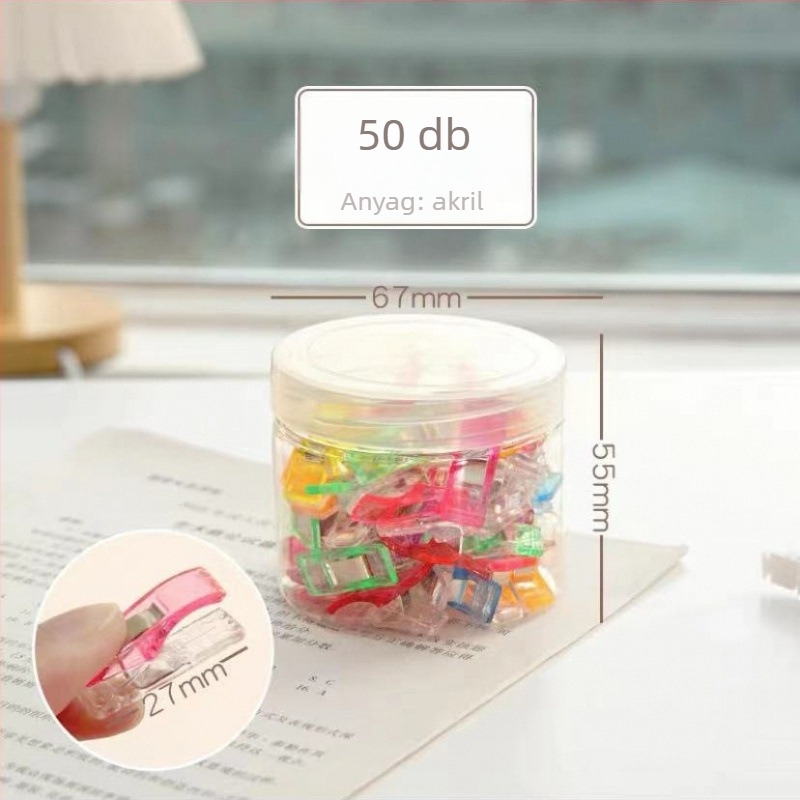 Műanyag varrógéphez használt szegély- és varratrögzítő klip, modell Sewing Clip; nem hajlítható; alkalmas fehérneműre, sapkákra, öltönyökre, nyakkendőkre és ágyneműkre; doboz 10000 db