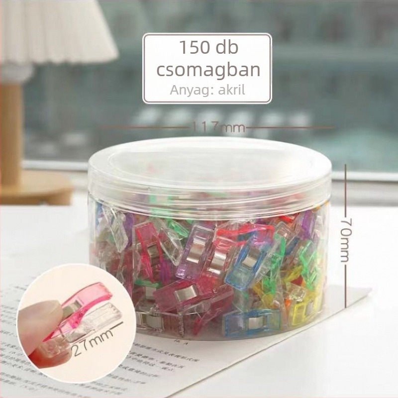 Műanyag varrógéphez használt szegély- és varratrögzítő klip, modell Sewing Clip; nem hajlítható; alkalmas fehérneműre, sapkákra, öltönyökre, nyakkendőkre és ágyneműkre; doboz 10000 db