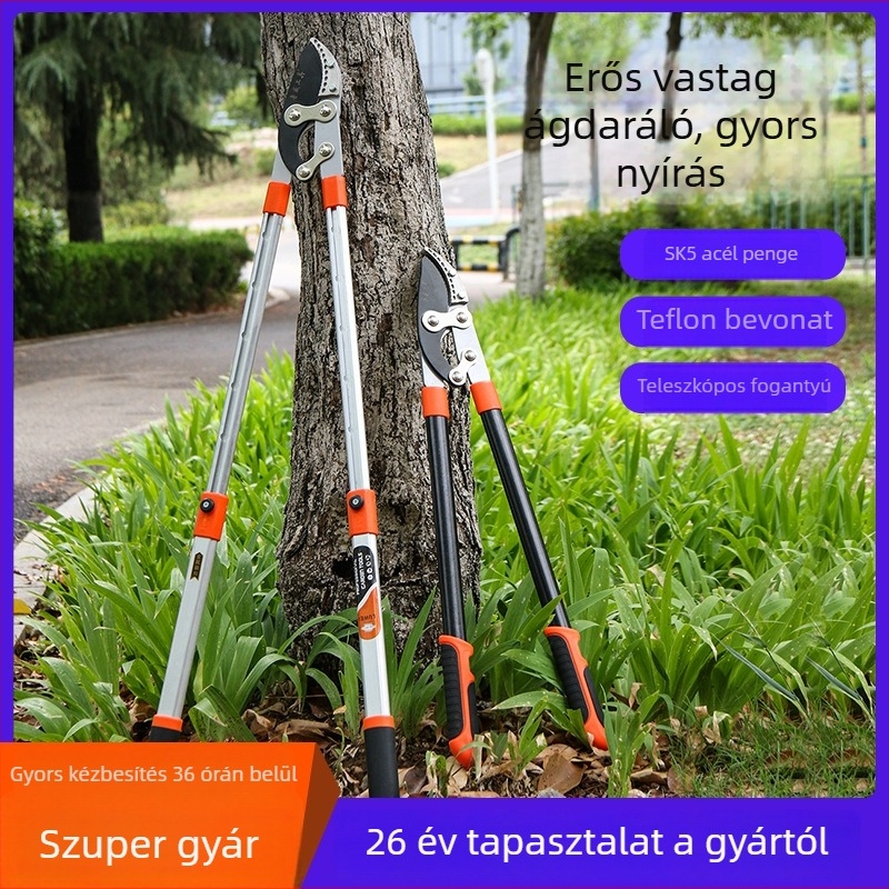 Luwei Teleszkópos Metszőolló Magas Ágakhoz – Kertészeti Gyümölcsfák Metszésére, Vastag Ágakhoz