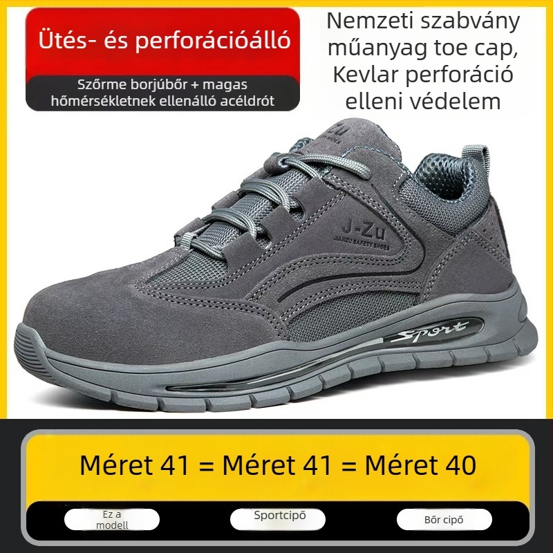 Foot Shield munkavédelmi cipő műanyag lábujjvédővel, ütés- és átszúrás elleni védelem, könnyű és lélegző