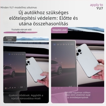 Xiaomi Yu7 központi műszerfal képernyővédő keret, edzett üvegfilmmel, ujjlenyomat-mentes