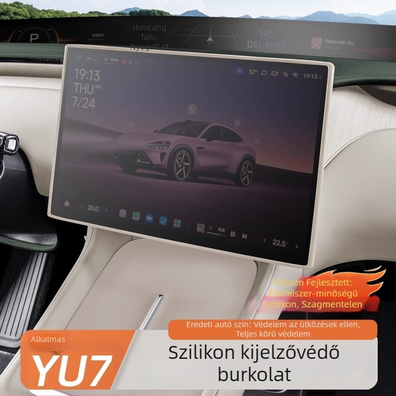 Xiaomi Yu7 központi műszerfal képernyővédő keret, edzett üvegfilmmel, ujjlenyomat-mentes
