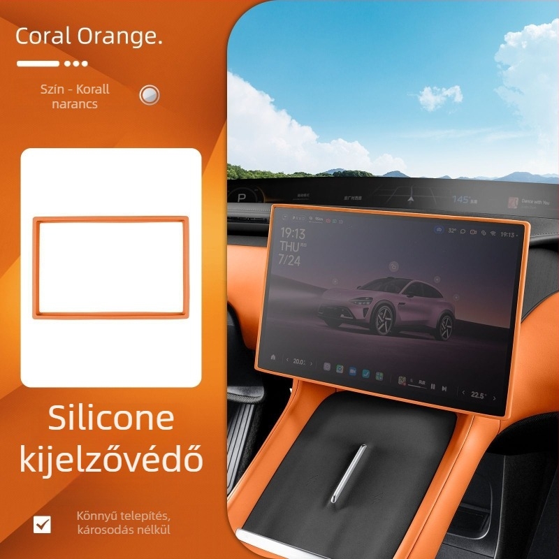 Xiaomi Yu7 központi műszerfal képernyővédő keret, edzett üvegfilmmel, ujjlenyomat-mentes