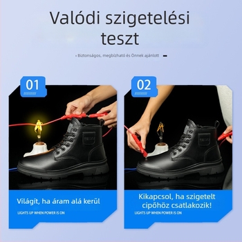 Férfi Martin szigetelt magas szárú csizma, kopásálló, csúszásmentes, vízálló és olajálló mikroszálas bőrből, konyhai használatra