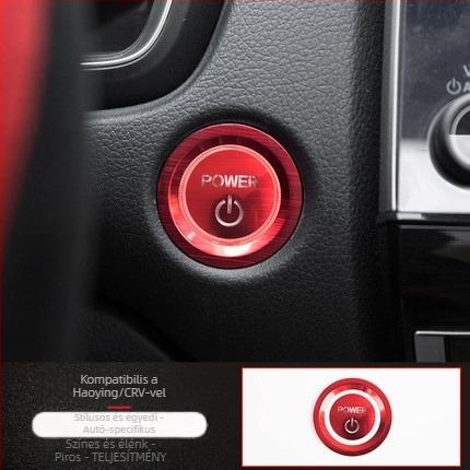 Alumínium ötvözetből készült indító gombjelölés, kompatibilis Honda CR-V 2017–2020 Haoying, testre szabható