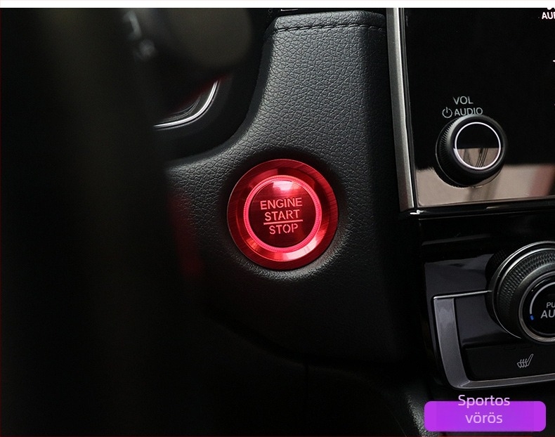 Alumínium ötvözetből készült indító gombjelölés, kompatibilis Honda CR-V 2017–2020 Haoying, testre szabható