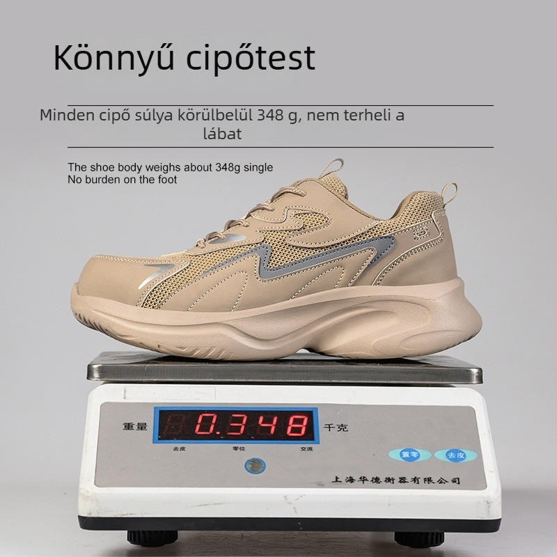 Légáteresztő bőr munkavédelmi cipő, alacsony profilú, izolált, könnyű, ütés- és átszúrásálló, fémmentes műanyag orral