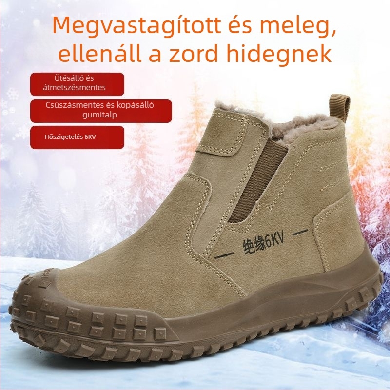 Biztonsági munkacipő — ütésálló és áthatolás elleni, csúszásmentes, kopásálló, velúr felsőrész és műanyag orr